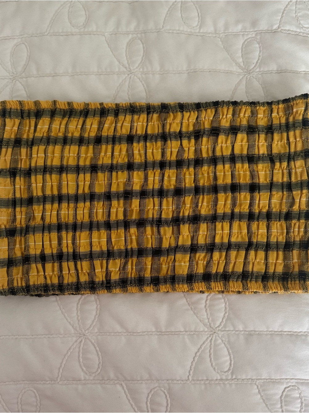 Plaid Yellow and Black Stretch Tube Top